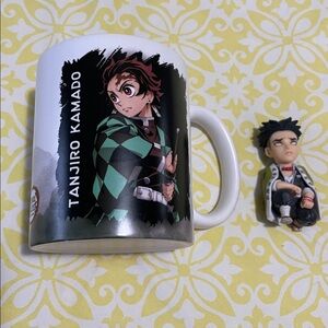 Demon Slayer Tanjiro Mug and Mini Figure EUC See my Closet for more DS merch!